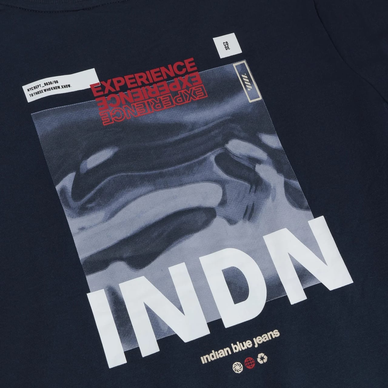 Indian Blue T-Shirt Ls Backprint Indian - foto 3