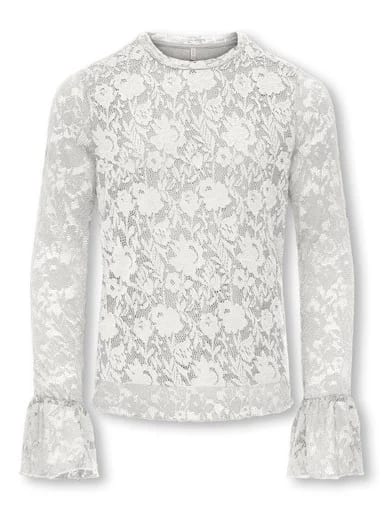 Kids Only Kogtoos L/S LACE TOP JRS Cloud Dancer