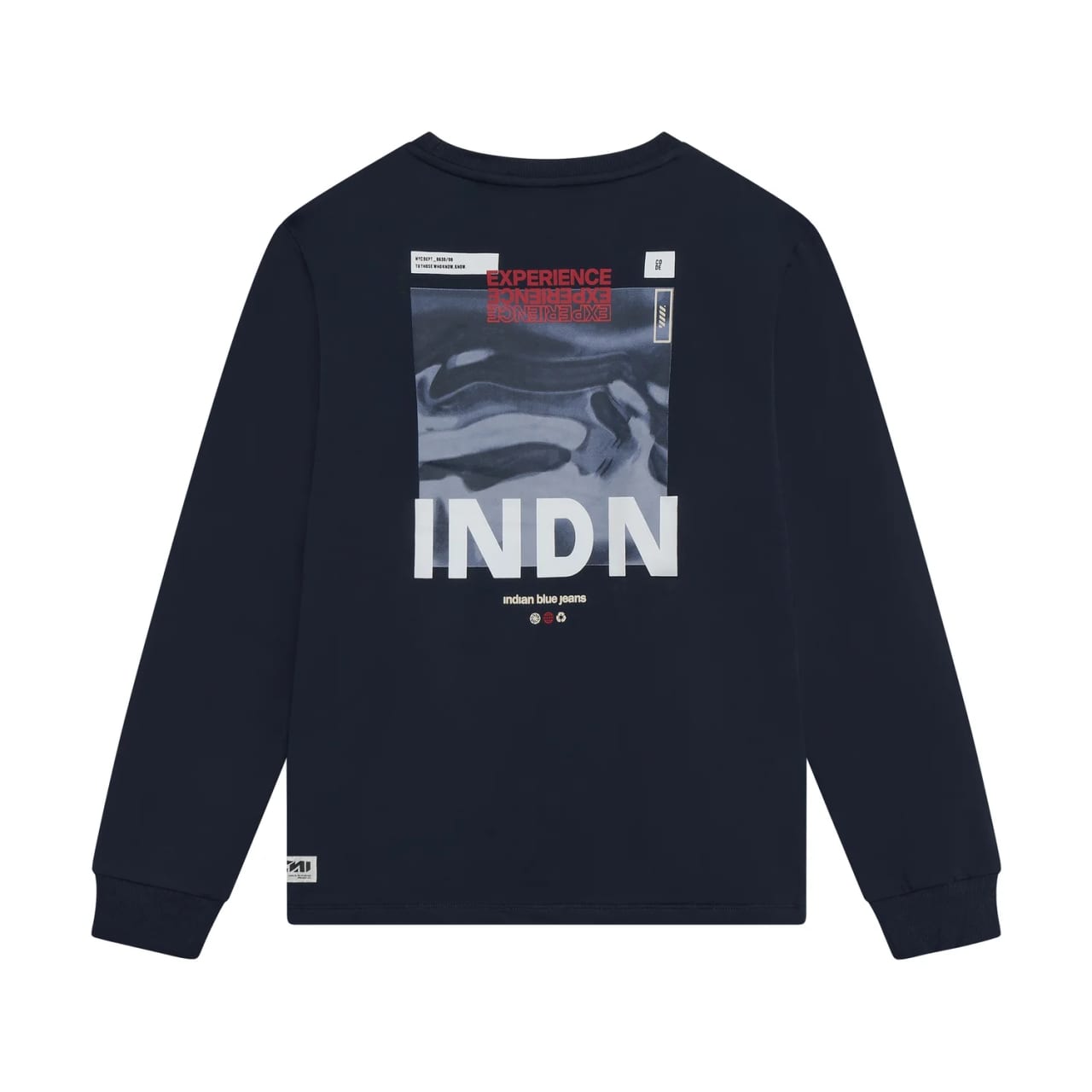 Indian Blue T-Shirt Ls Backprint Indian - foto 2