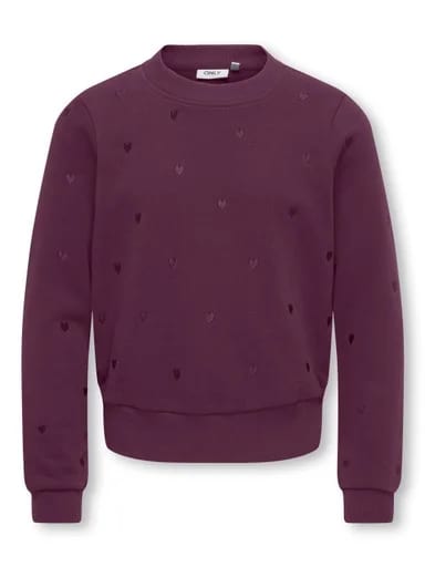 Kids Only Kogtika L/S O-NECK EMB HEART SWT Winetasting