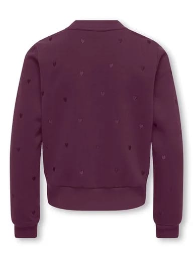 Kids Only Kogtika L/S O-NECK EMB HEART SWT Winetasting - foto 2