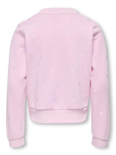Kids Only Kogtika L/S O-NECK EMB HEART SWT pink lady - foto 2
