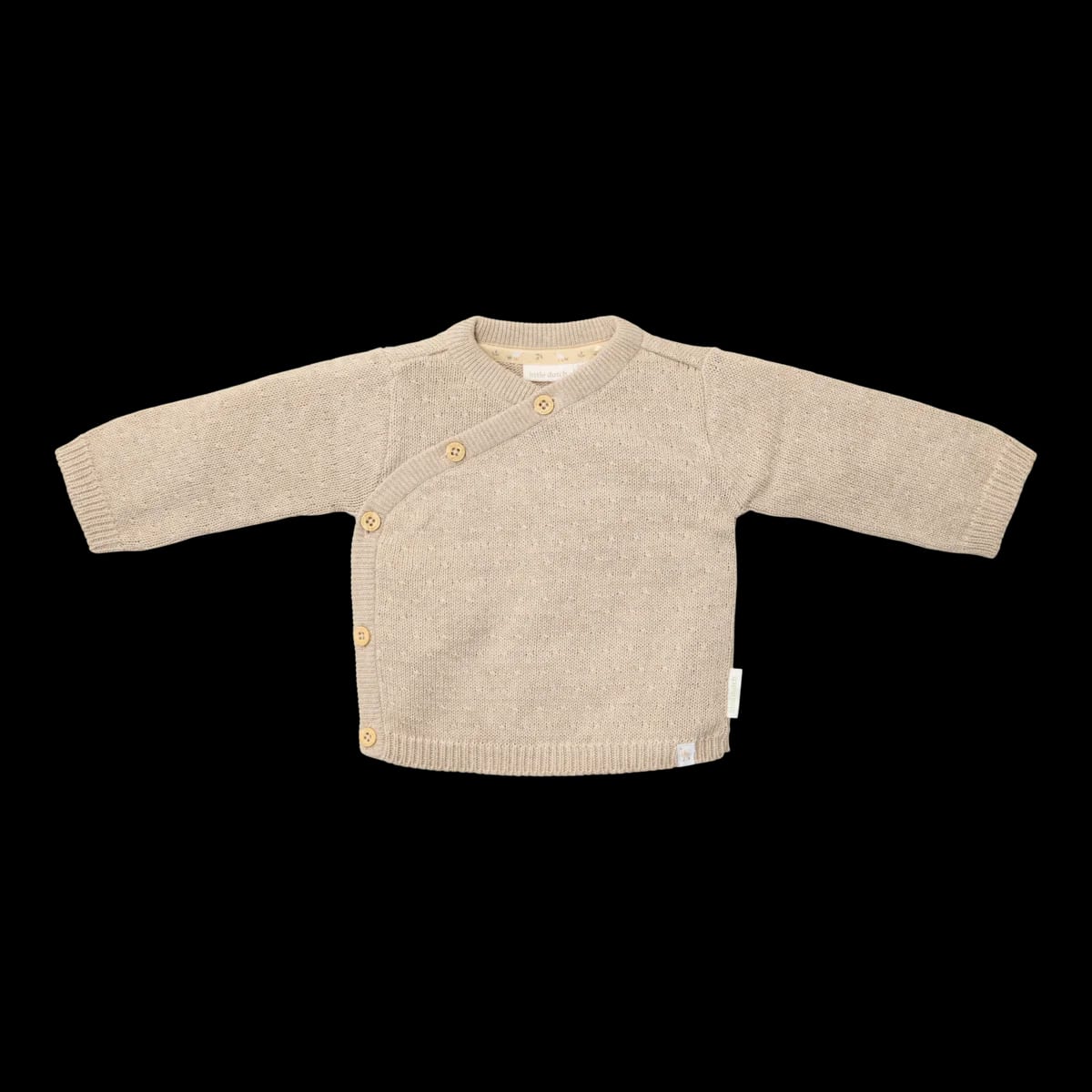 Little Dutch Vest Gebreid Vestje Overslag Soft Beige Melee