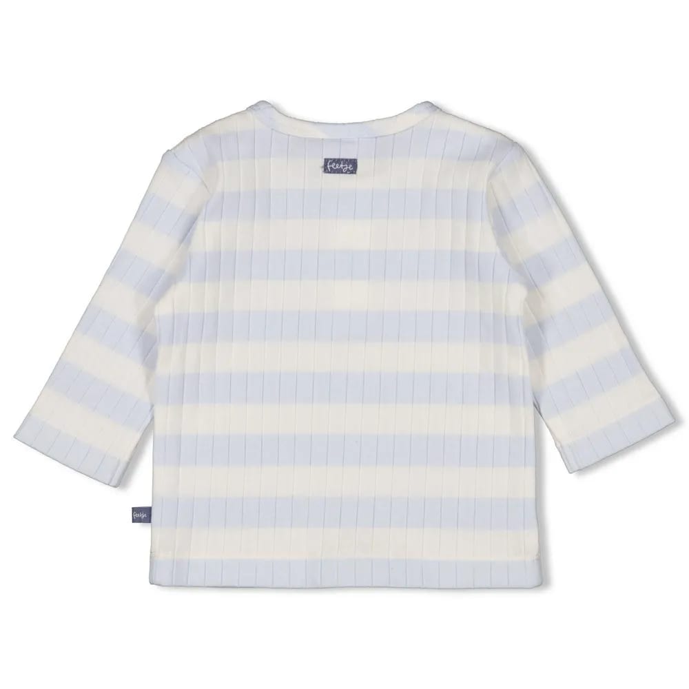 Feetje Longsleeve Rib Met Streep - Blue Ocean