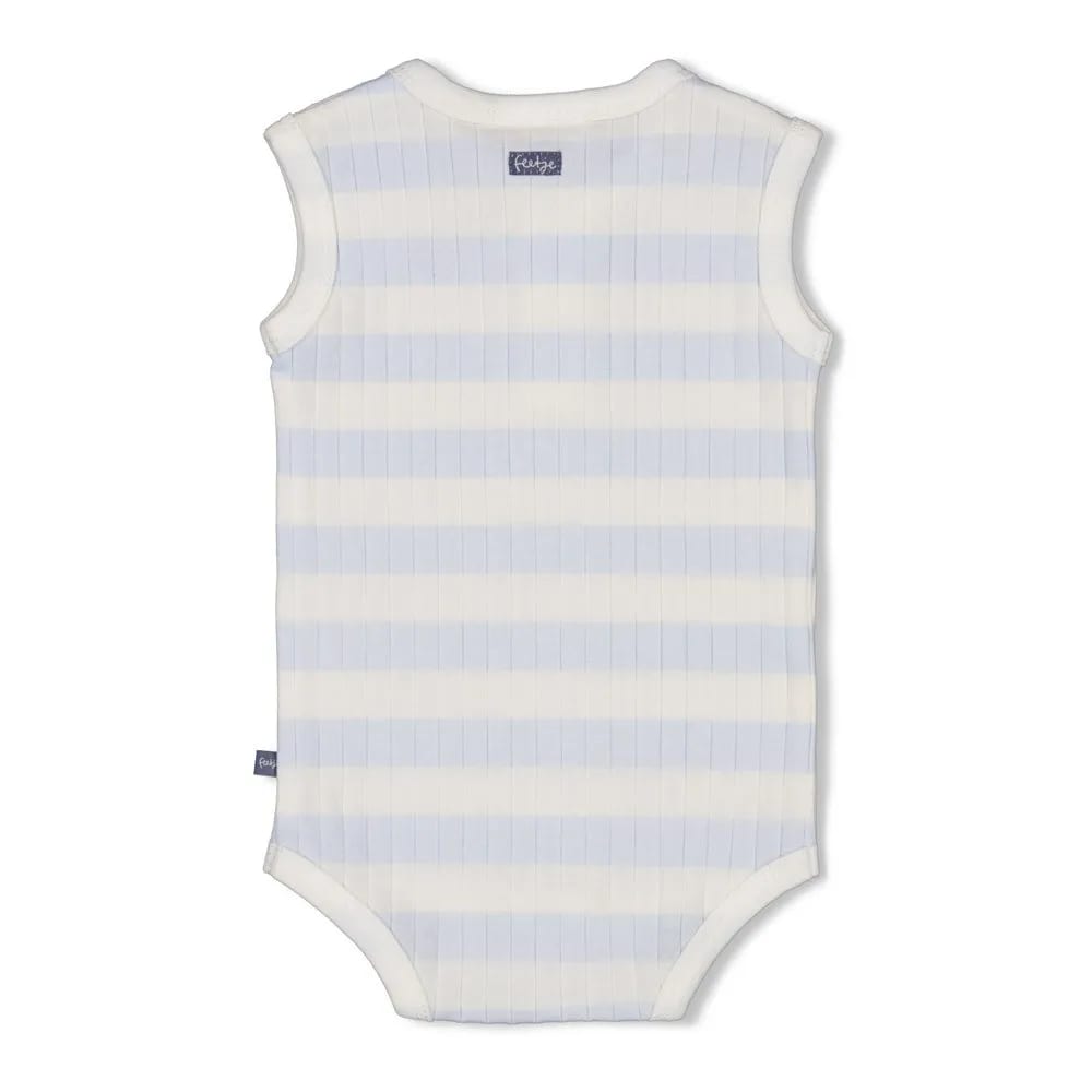 Feetje Romper Rib Met Streep K/M - Blue Ocean