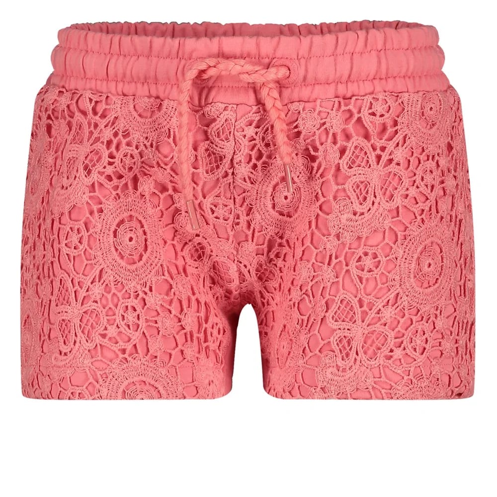 Jubel Short Met Crochetdetail - Salsa Sunset
