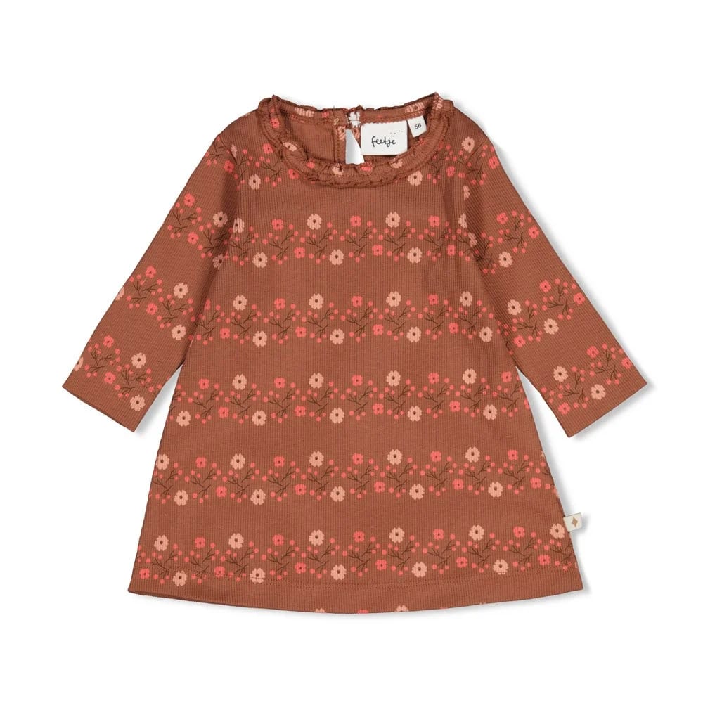 Feetje Jurk Rib Aop - Forest Garden