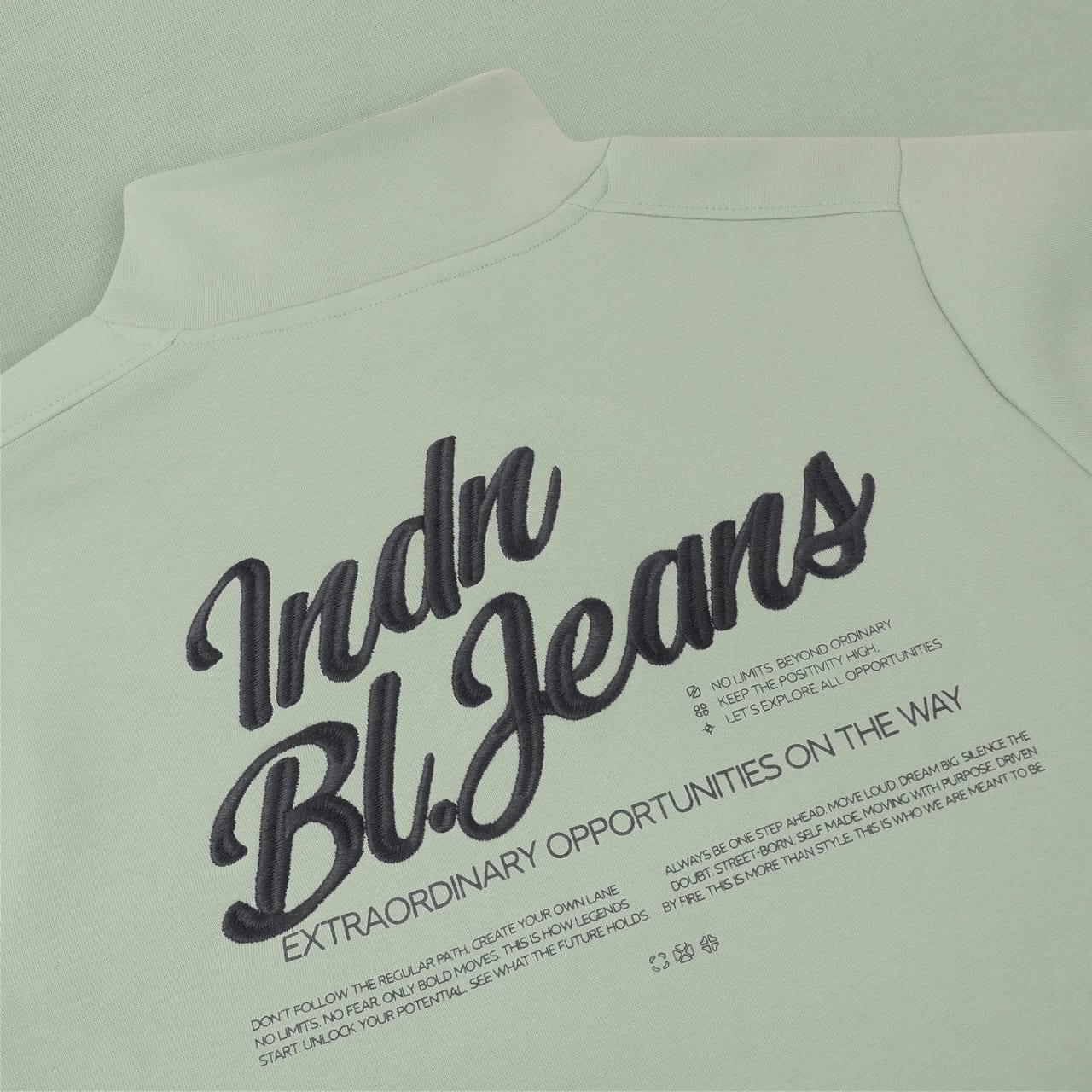 Indian Blue Zip Sweater Indn Brushed