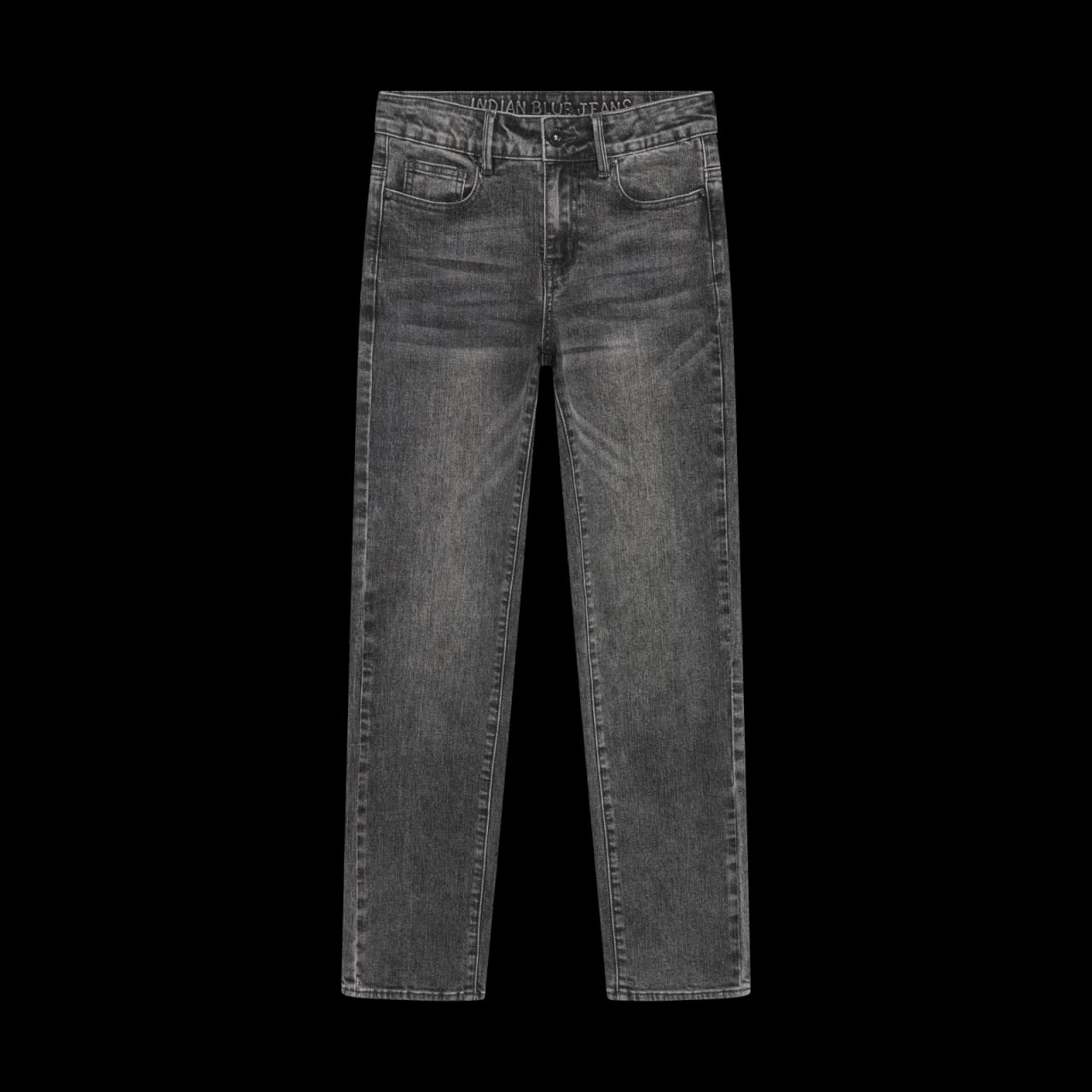 Indian Blue Wide Straight Fit Grey Jeans