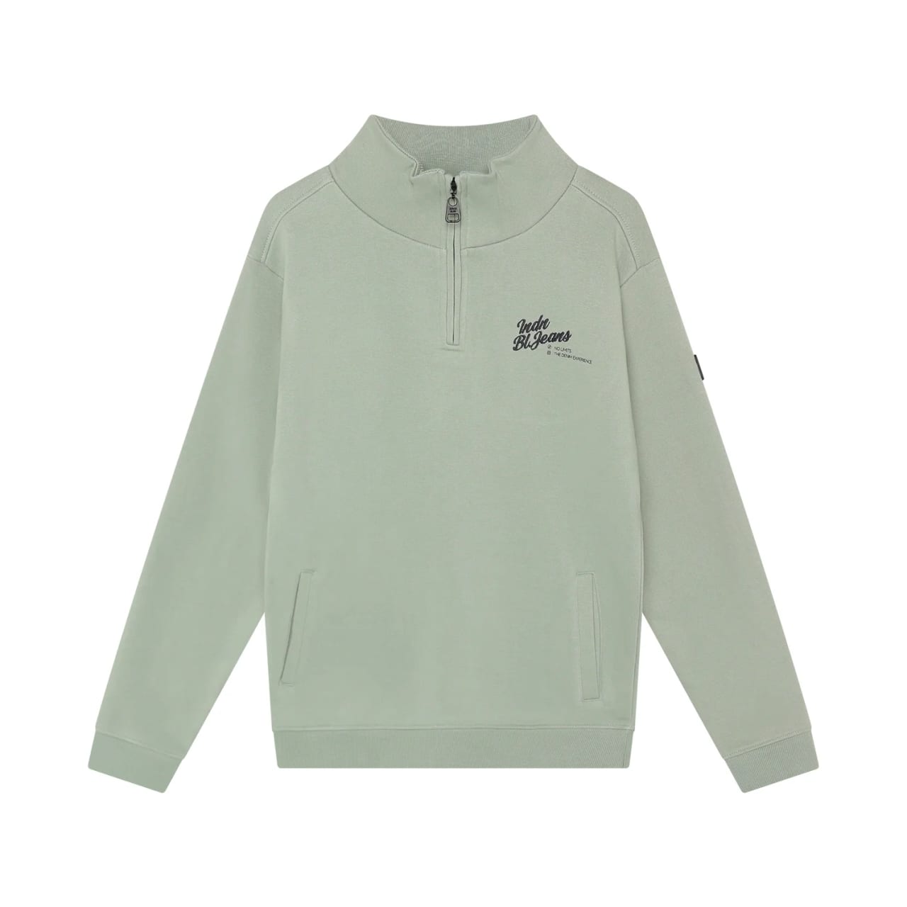 Indian Blue Zip Sweater Indn Brushed