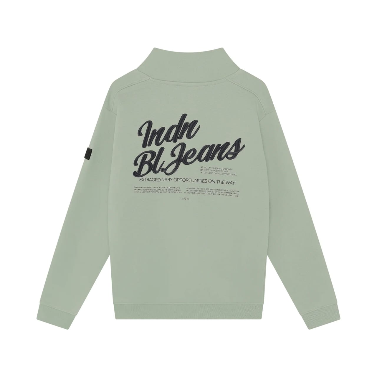 Indian Blue Zip Sweater Indn Brushed