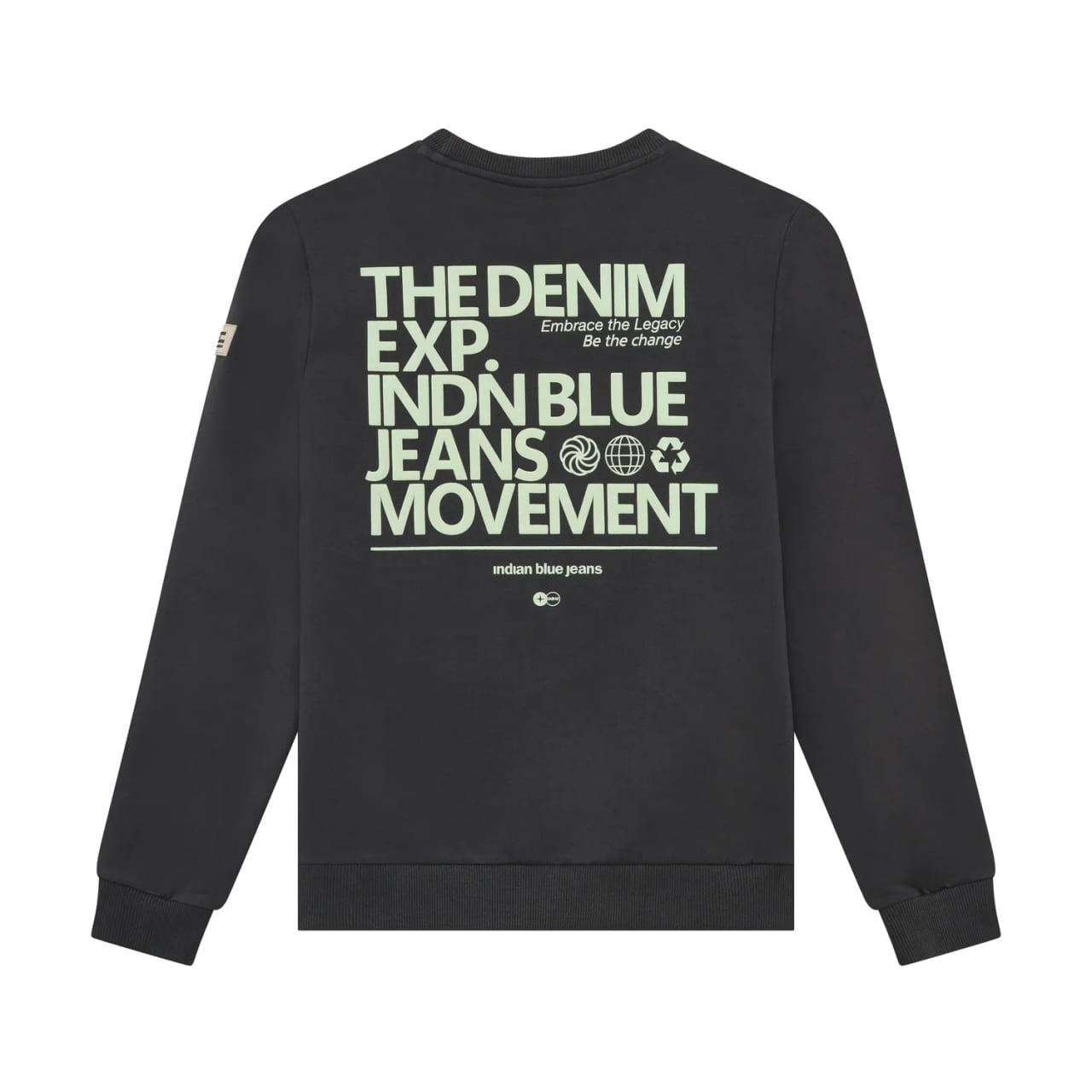 Indian Blue Sweater Chest And Backprint